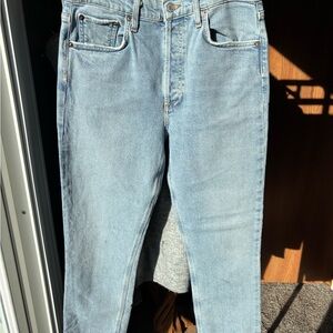 Agolde Riley Crop Jean in Light Blue